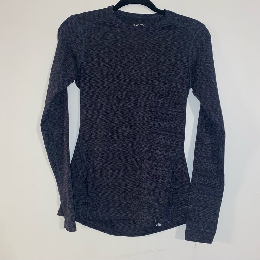 REI Co-Op Women's Gray Athleisure Midweight Base Layer Long Sleeve Crew Top